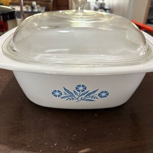 CorningWare White and Blue Cookware Casserole Dish